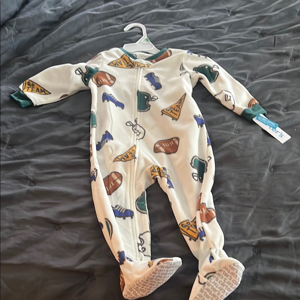 Carter's Green and Brown Baby Onesie football themed NWT 18months